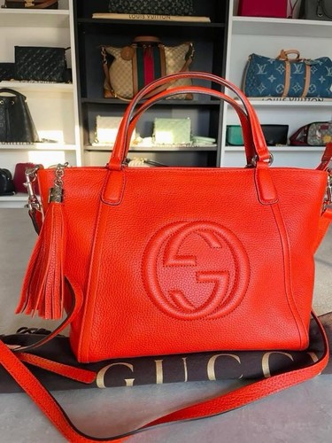Authentic Gucci Soho Leather Two-Way Handbag | Hard to Find Color