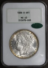 1888-O (MS63 CAC) Morgan Silver Dollar $1 NGC Fatty Old Holder - Better Date