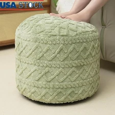 Round Pouf Ottoman Faux Fur Foot Rest Memory Foam Storage Floor Cushion New