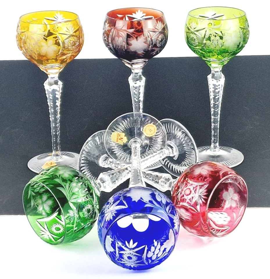 Set 6 Glasses/Wine Glasses Crystal Glas Grapes Hand Cut Nachtmann R1092 - Image 3 of 4