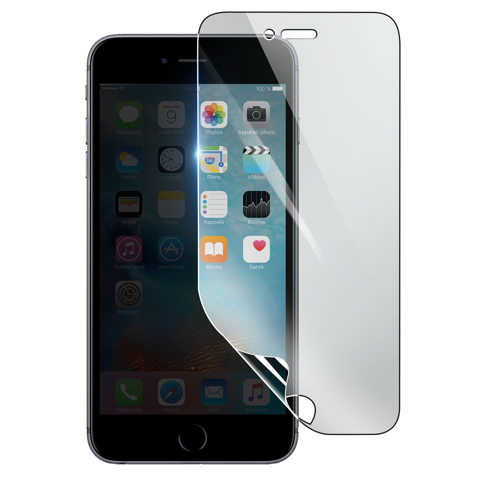 Protection écran hydrogel antichoc iPhone 6S film de protection transparent anti-rayure
