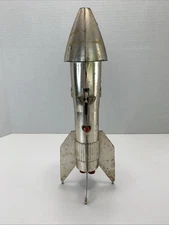 Vintage Rocket Ship Bank Works! ~ 1957 Astro Mfg. ~ Space Age Mid Century Modern
