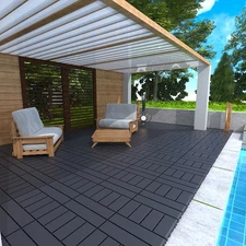 DIY Plastic Interlocking Deck Tiles 12"x12" H Style Patio Garden Floor Tiles New