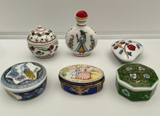 6 x Vintage Del Prado Fine Porcelain Hand Finished Trinket Boxes