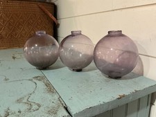 Lot Of 3 Antique Used Lightning Rod Glass Balls