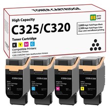 C320 C325 Toner Cartridge for Xerox C325DNI C320DNI Printer 4-Pack BCMY New Chip