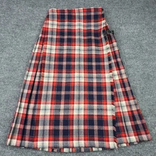 VTG Moffat Weavers Skirt 10 Tartan Plaid Wool Blend Pleated Kilt Scotland Preppy