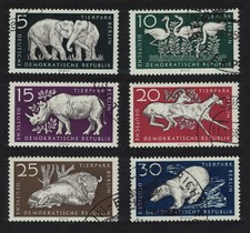 Birds Wild animals Berlin Zoo Garden 6v GDR 1956 Canc SG#E287-E292 MI#551-556