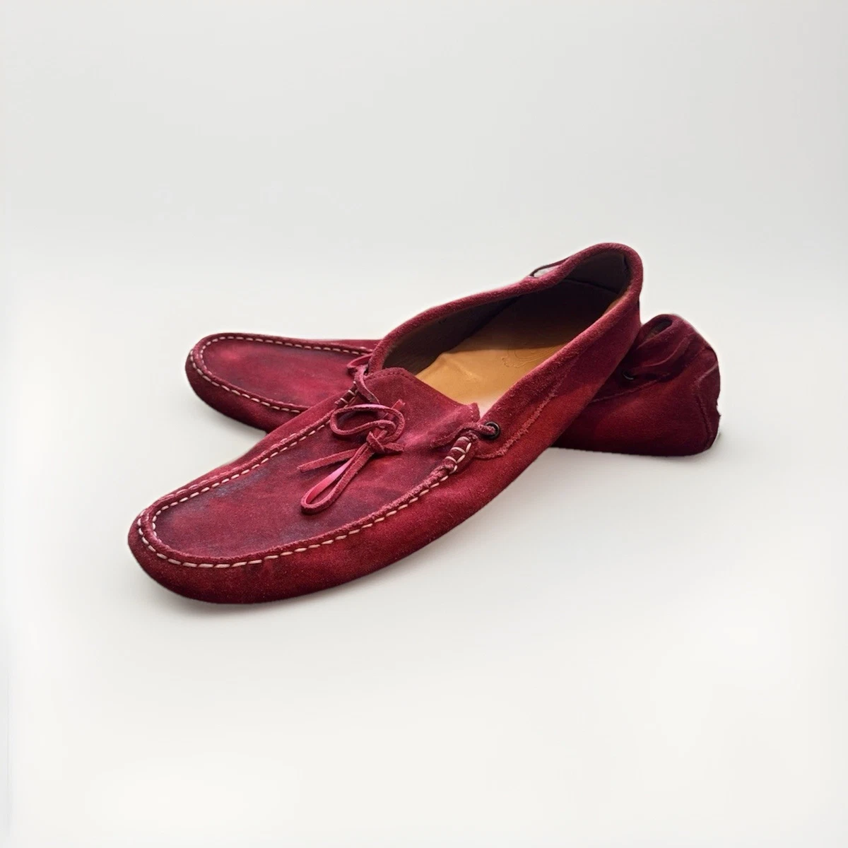 Men\'s Red Suede Lace Loafers Red Suede Driving Shoes | Aurélien main image 2