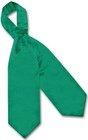 Vesuvio Napoli ASCOT Solid EMERALD GREEN Color Cravat Mens Neck Tie — photo 2