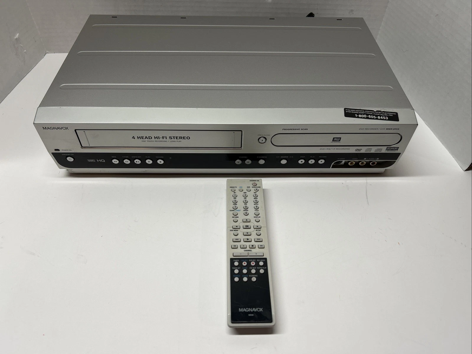 Magnavox MWR20V6 VCR DVD Combo VHS Player w/Remote DVD Works VHS Does NOT WORK