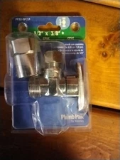 Plumb Pak PP32-1PCLF 1/4 Turn Transitional Angle Supply Line Valve, 1/2 X 3/8