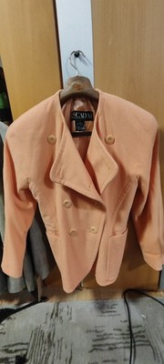Escada by Margaretha Ley Blazer Jacket with Buttons Kind of A Orange Sherbet 40