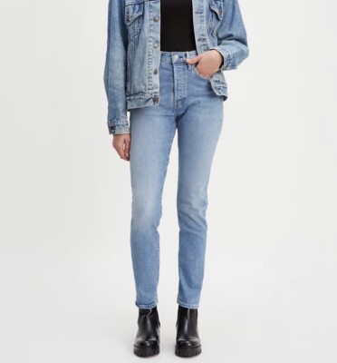 Levis Made & Crafted Selvedge 501 Skinny High Rise Stretch Jeans 32 Waist Womens