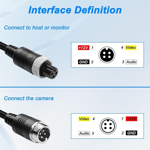 1 Female to 2 Male Converter Car Video 4 Pin Aviation Extension Cable Adapter - Picture 7 of 8