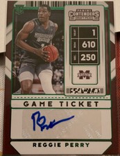 Reggie Perry Mississippi State Basketball autograph Panini Green Rookie card NBA
