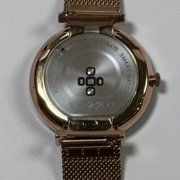 Reloj Inteligente Fitness Tracker V92 Banda de Malla Oro Rosa y Correa de Silicona Foto 4 de 4