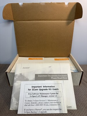 3Com 3+Open LAN Manager v1.1, Complete Upgrade Kit for v1.0, Opened, but Unused