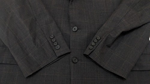 Gieves & Hawkes 100% Wool Claridge Suit Jacket Blazer Windowpane 42R Gray Grey - Picture 3 of 11