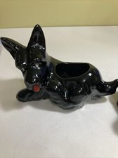 Vintage Scottie Dog Scottish Terrier Ceramic Planter 1940's 8  X 4 1/2  box152