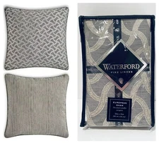 Waterford Fine Linens BAINBRIDGE Reversible Euro Pillow Sham 26" x 26", Linen