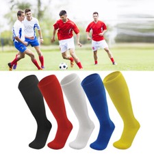 Mens Football Soccer Plain Socks Sports Solid Long Leg Knee High Outdoor Sleeves