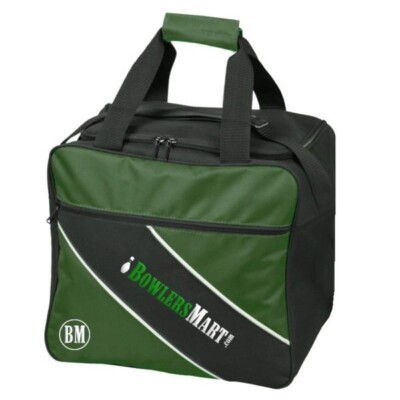 BowlersMart Essential Ball Single Tote Green Black Bowling Bag