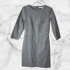 FRNCH Dress Womens Large Gray Classic Flannel Work Professional Office Preppy