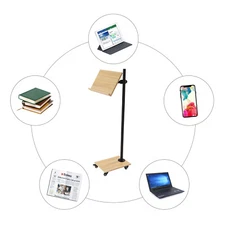 Adjustable Height Book Holder Floor Stand Book Stand for Reading 15.4x11 Inches