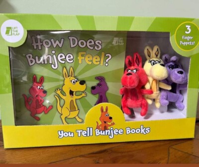 How Does Bunjee Feel? Lift Flap Book + Finger Puppet Gift Box Set