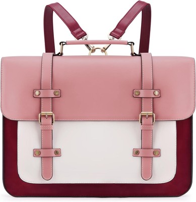 Elegant Pink Messenger Bag for Women - Convertible Laptop Tote for Daily Use