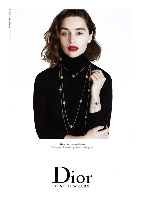 Publicité Emilia Clarke 1 page coupure 2016 pour bijoux Dior