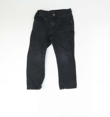 Preworn Boys Black Cotton Skinny Jeans Size 3 Years Regular Button - Afbeelding 1 van 12