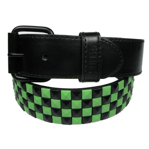 4 Row Pyramid Checkered Belt Mens Womens Studded Belts with Removable Buckle - Picture 3 of 4