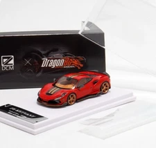 DCM 1/64 Scale Ferrari F8 Keyvany Red Diecast Car Model Toy Gift 