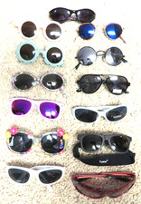 Lot of 13 pairs of KIDS style plastic sunglasses in good preowned condition