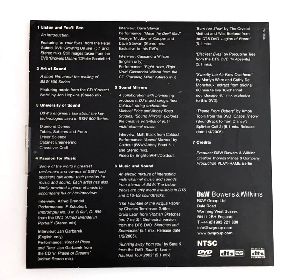 Bowers & Wilkins A Sound Experience CD B&W - Image 2 of 4