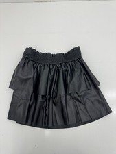 Shein Curve Black Faux Leather Pleated Skirt Womens Size 2XL