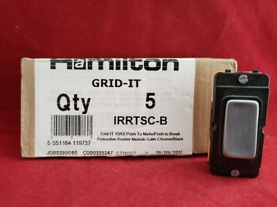 HAMILTON IRRTSC-B 10A 10AMP PUSH TO MAKE RETRACTIVE ROCKER SATIN BLACK NEU