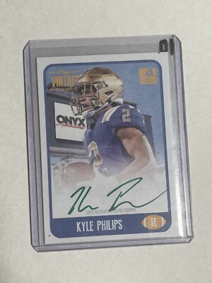 2021 Onyx Vintage College Auto Green Ink /50 Kyle Philips #CAKP Auto