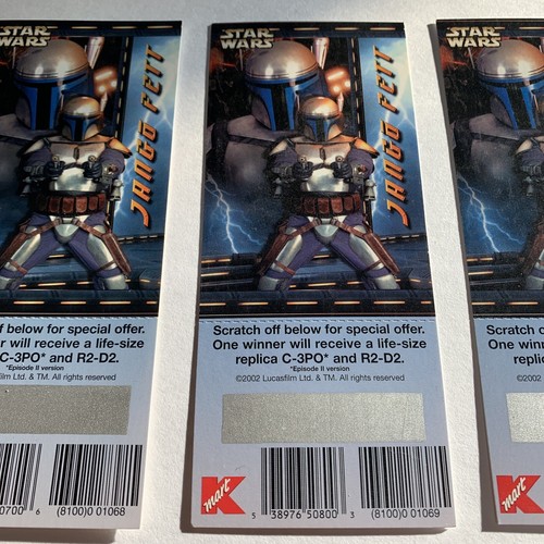 Star Wars Attack of the Clones 2002 Kmart Scratch-Off Game Card 4 Jango Fett Lot - Picture 4 of 13
