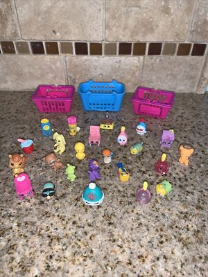 Shopkins Moose Others Mini Figures Toys Mixed Lot PLUS BASKETS #0959