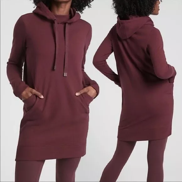 Burgundy hoodie clearance dress