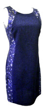 TEEZE ME Sexy Fitted Navy Blue Sequin Mini Party Evening Cocktail DRESS 7 Junior