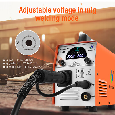 HITBOX 200A MIG Welder - 110V/220V Dual Voltage, Gas/Gasless MIG & TIG Inverter