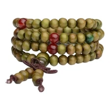 1 Piece Multi-layer Wooden Beaded Jewelry Bracelet Gift Islamic Ramadan GREEN