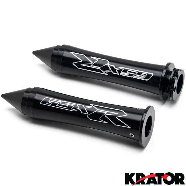 Extremo de barra de agarre negro de 7/8 pulgadas para Suzuki GSXR 600 750 1000 1300 Hayabusa Foto 2 de 2