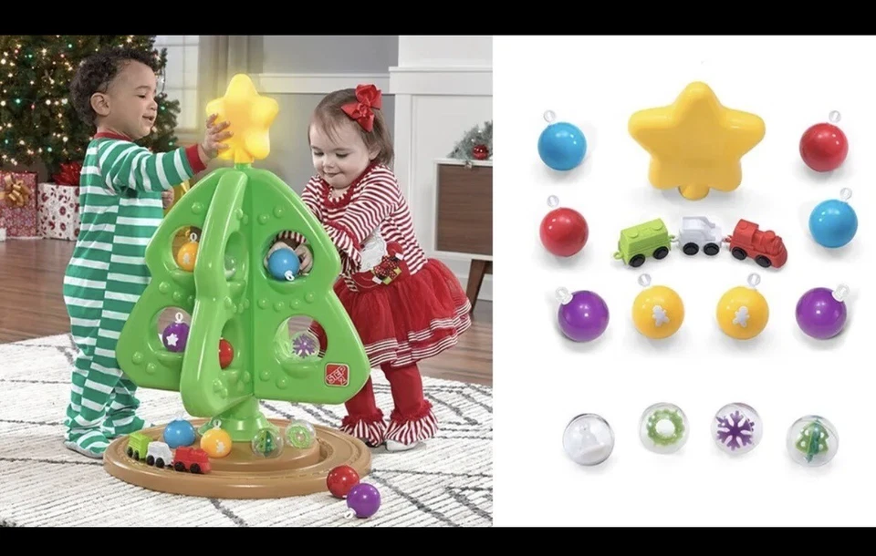 Step2 Mi Primer Árbol de Navidad para Niños Pequeños | Tren de 3 piezas + Adornos | Totalmente Nuevo Foto 4 de 4