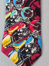 Vintage Harley Davidson Silk Tie Harley Line Up RM Style Motorcycle Print USA