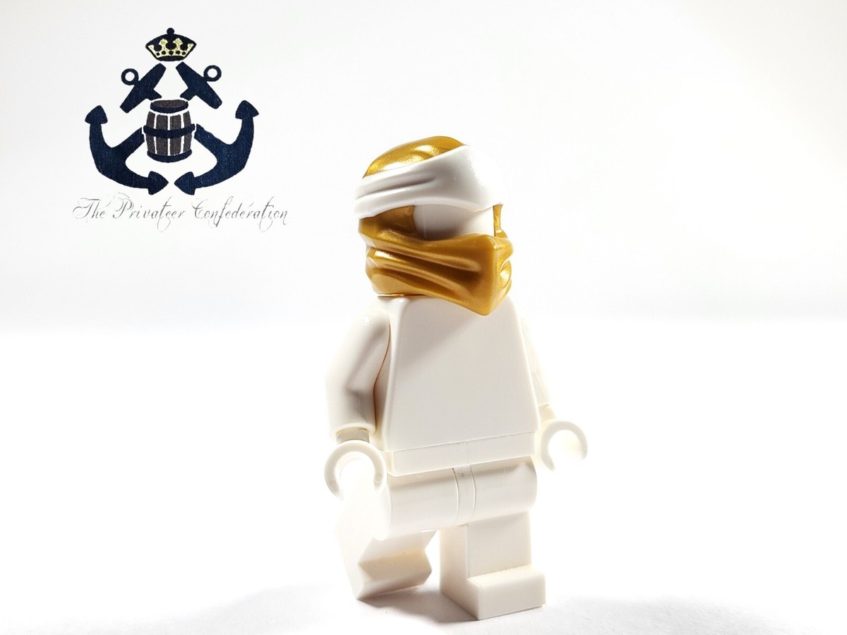 LEGO NINJAGO Minifigure Pearl Gold & White Headband Wrap 40925pb13